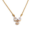 Cubic zirconia geometric necklace in gold-plated stainless steel with cubic zirconia.
