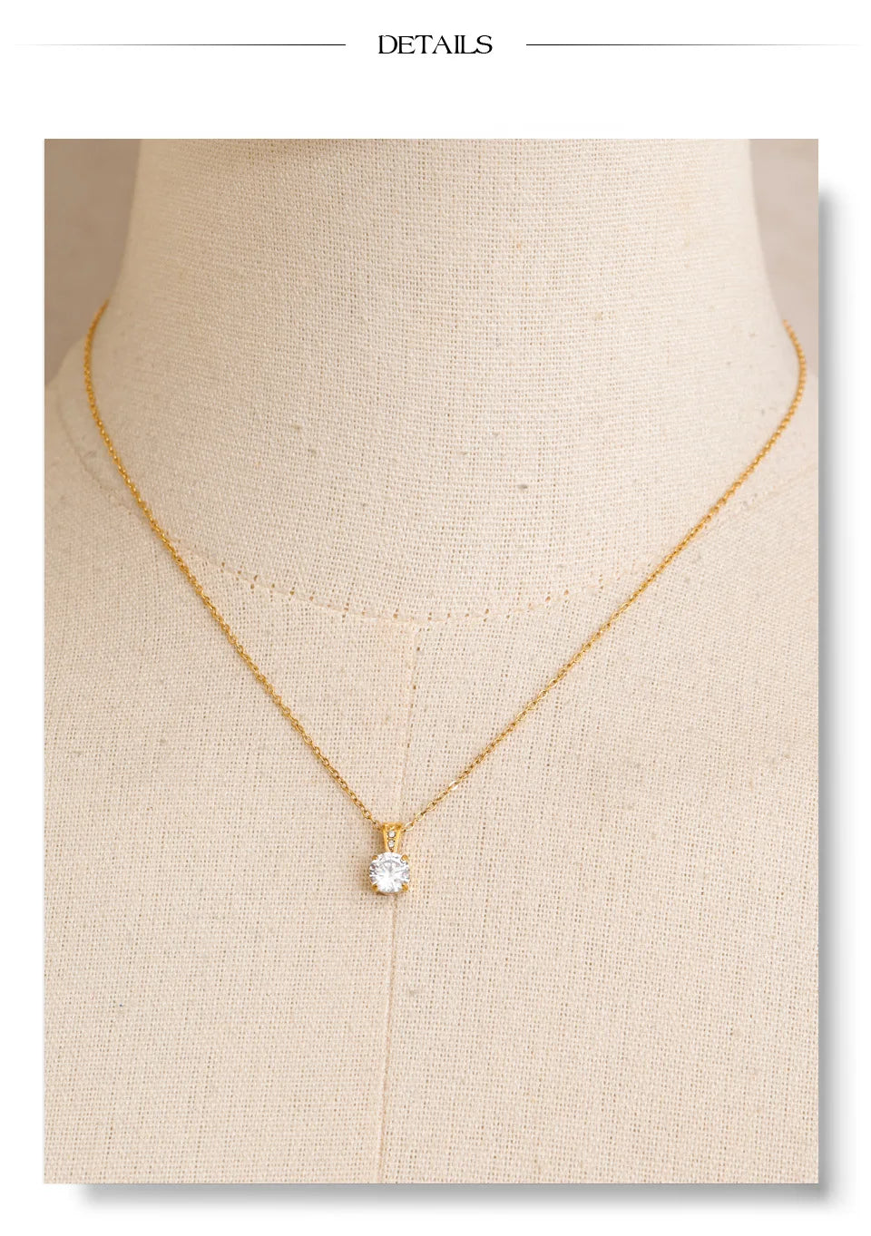 Cubic zirconia geometric necklace in gold-plated stainless steel with cubic zirconia.
