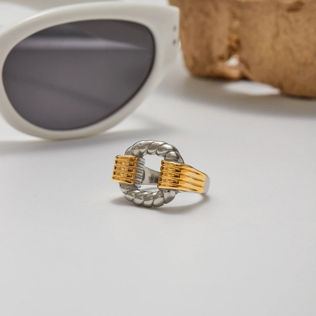 Mixed Stone Ring Stack — Stainless Steel · PS257