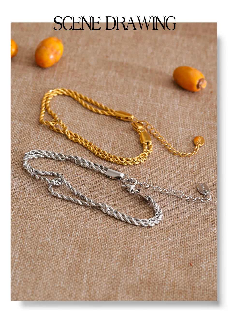 Geometric Chain Bracelet — Gold-Plated Stainless Steel · PS1027