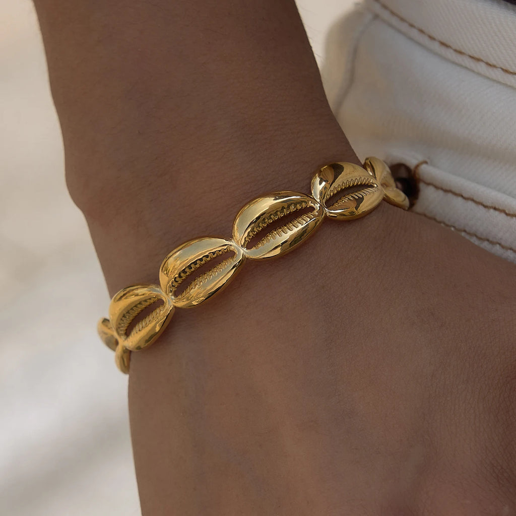 Crystal Leaf Chain Bracelet — Stainless Steel · PS023