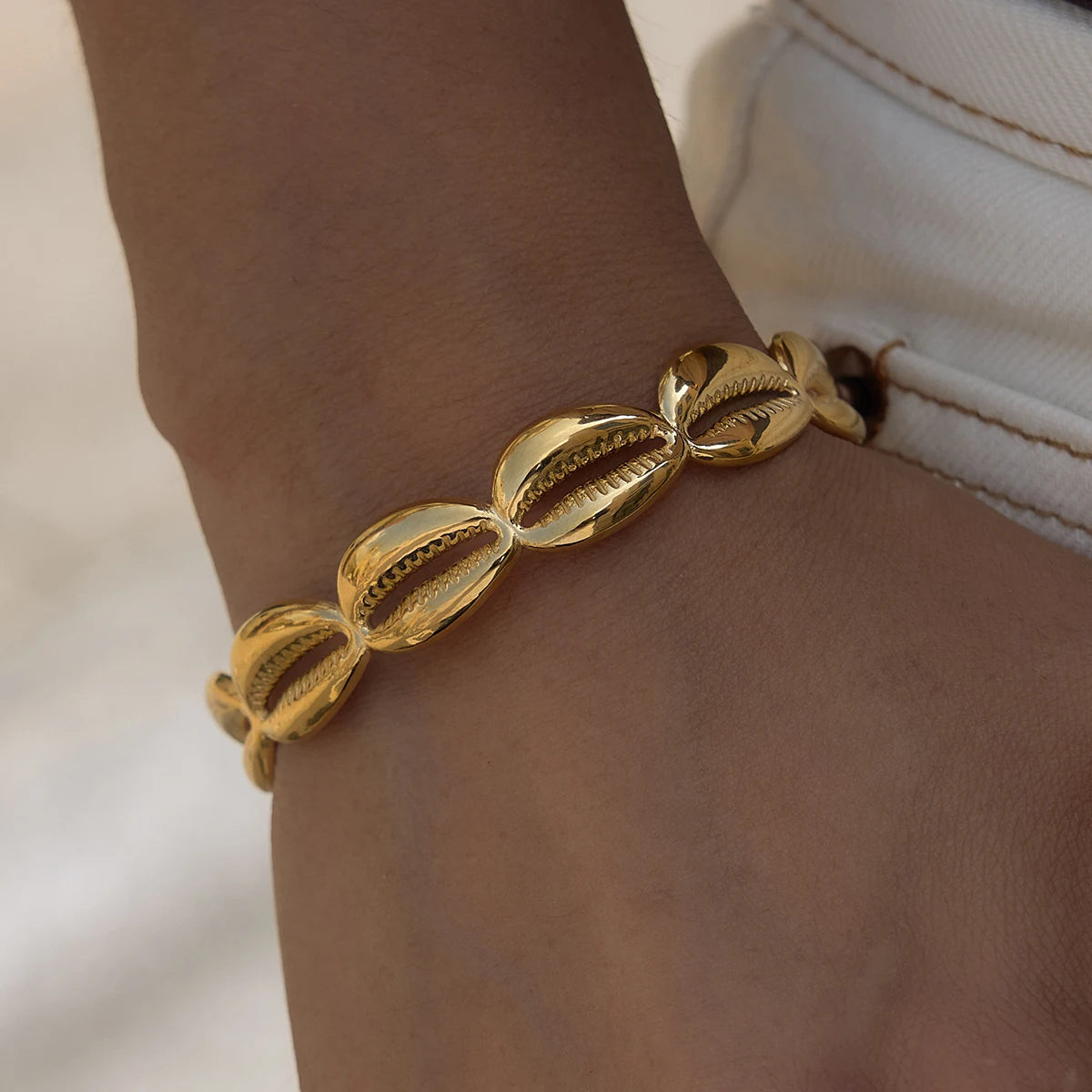 Crystal Leaf Chain Bracelet — Stainless Steel · PS023