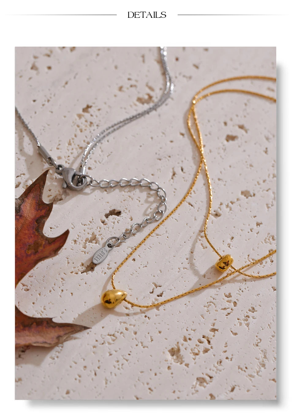 Chain layered necklace in gold-plated stainless steel.