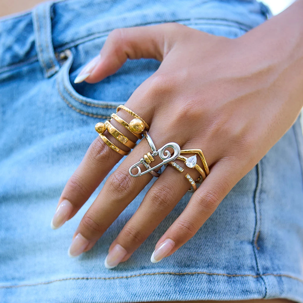 Mixed Ring Stack — Stainless Steel · PS260