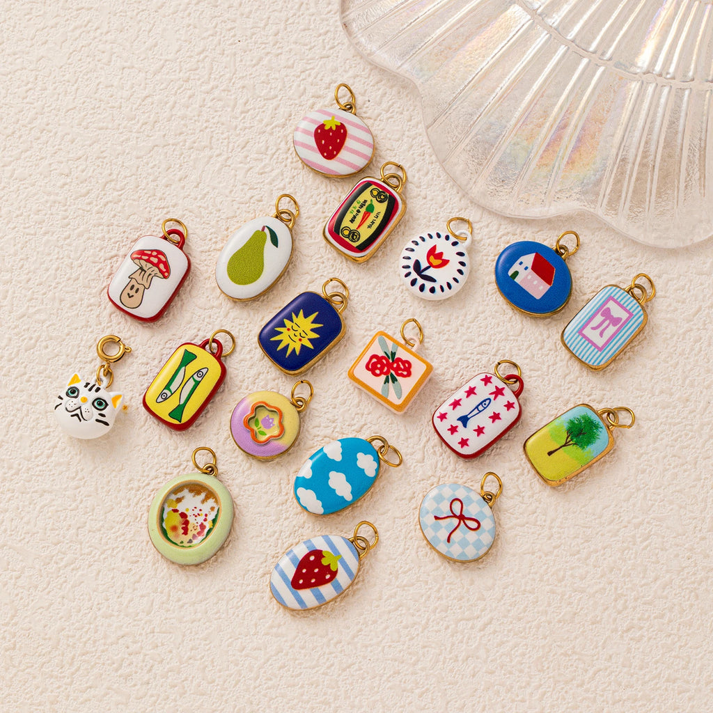 Enamel Icon Charm Pendant Collection — Stainless Steel · PS003
