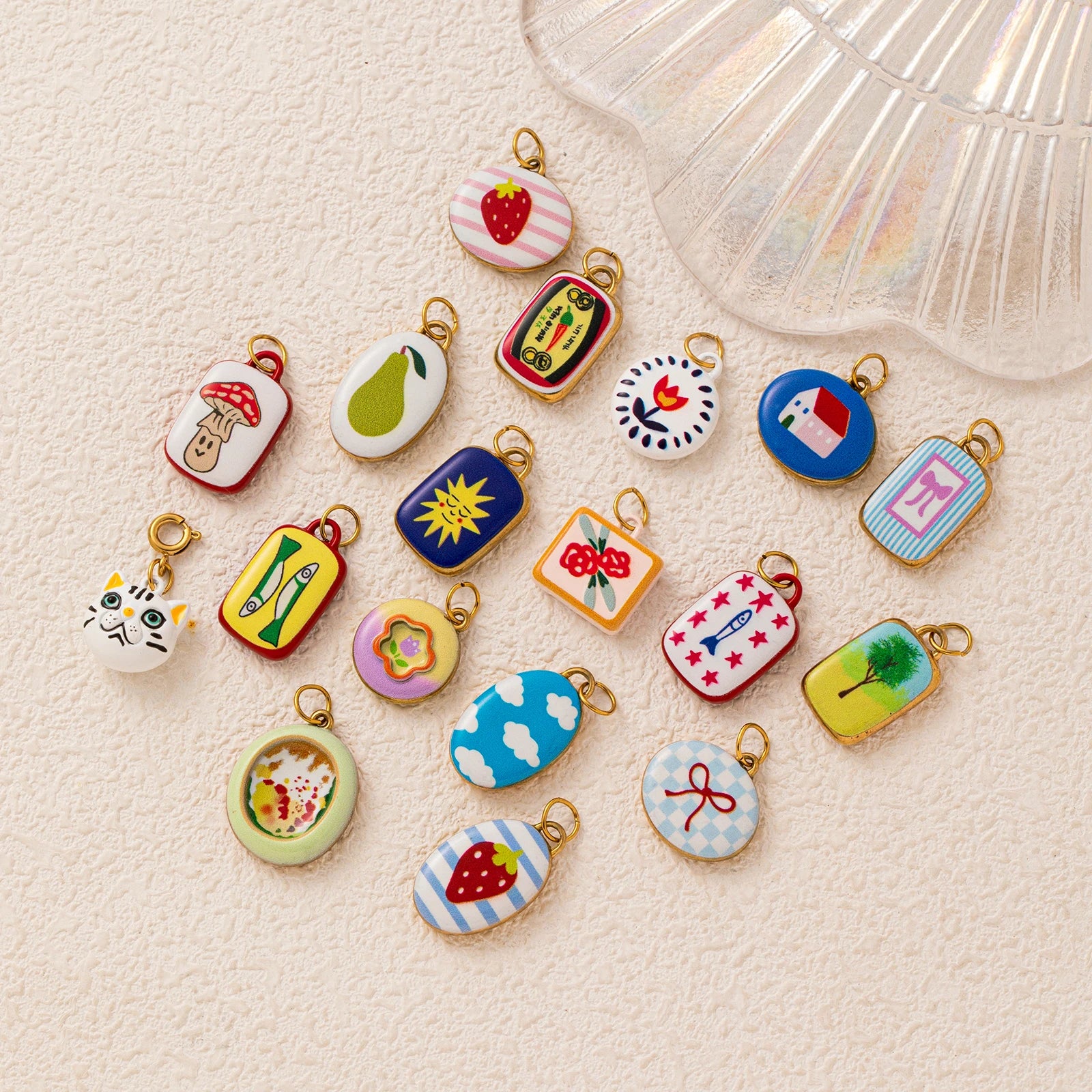 Enamel Icon Charm Pendant Collection — Stainless Steel · PS003