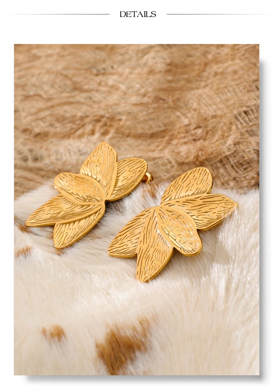 Flower Earrings — Gold-Plated Stainless Steel · PS1717