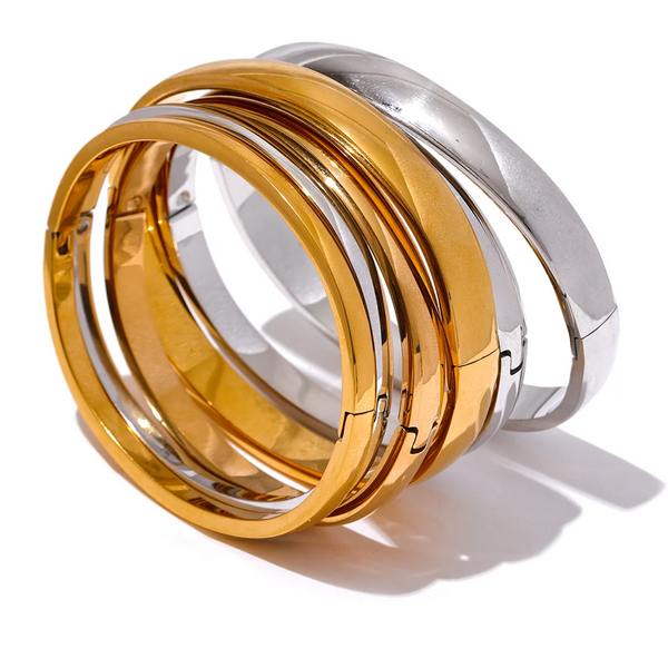 Geometric Bracelet — Gold-Plated 316L Stainless Steel · PS2202