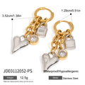 Crystal Heart Drop Earrings — Stainless Steel · PS068