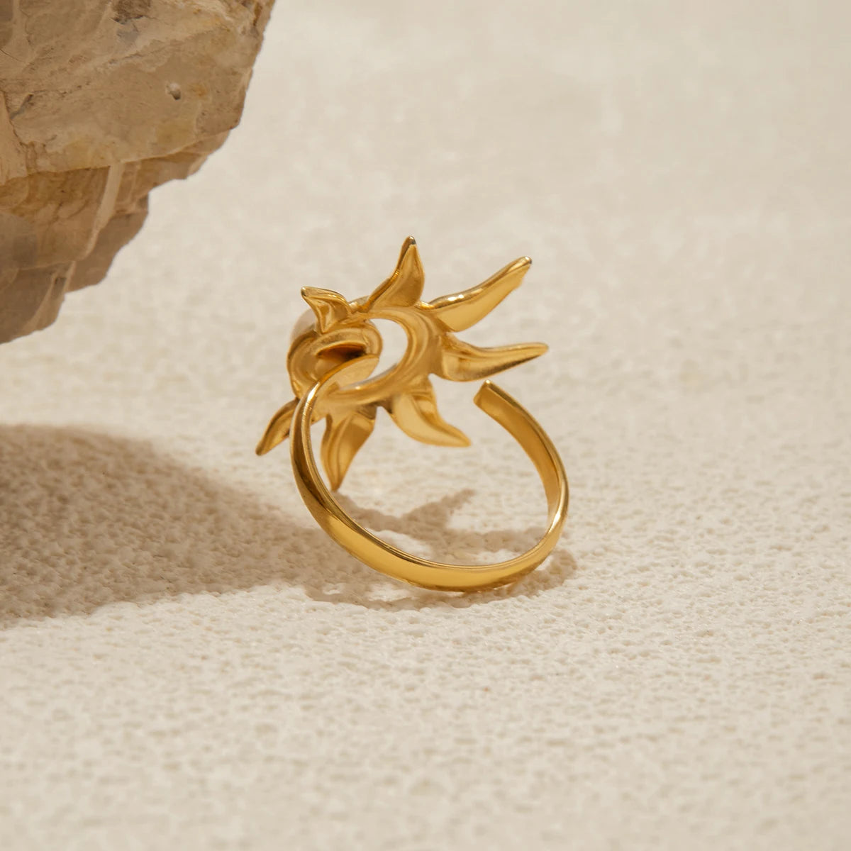 Sun Moon Statement Ring — Stainless Steel · PS238