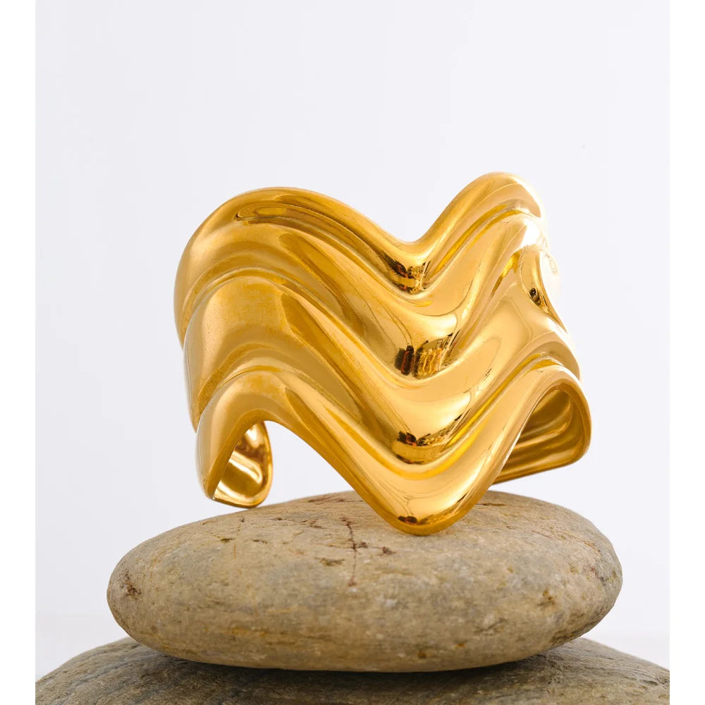 Geometric Bracelet — Gold-Plated Stainless Steel · PS904