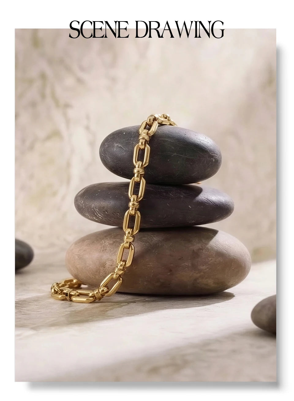 Geometric Chain Bracelet — Gold-Plated Stainless Steel · PS1629