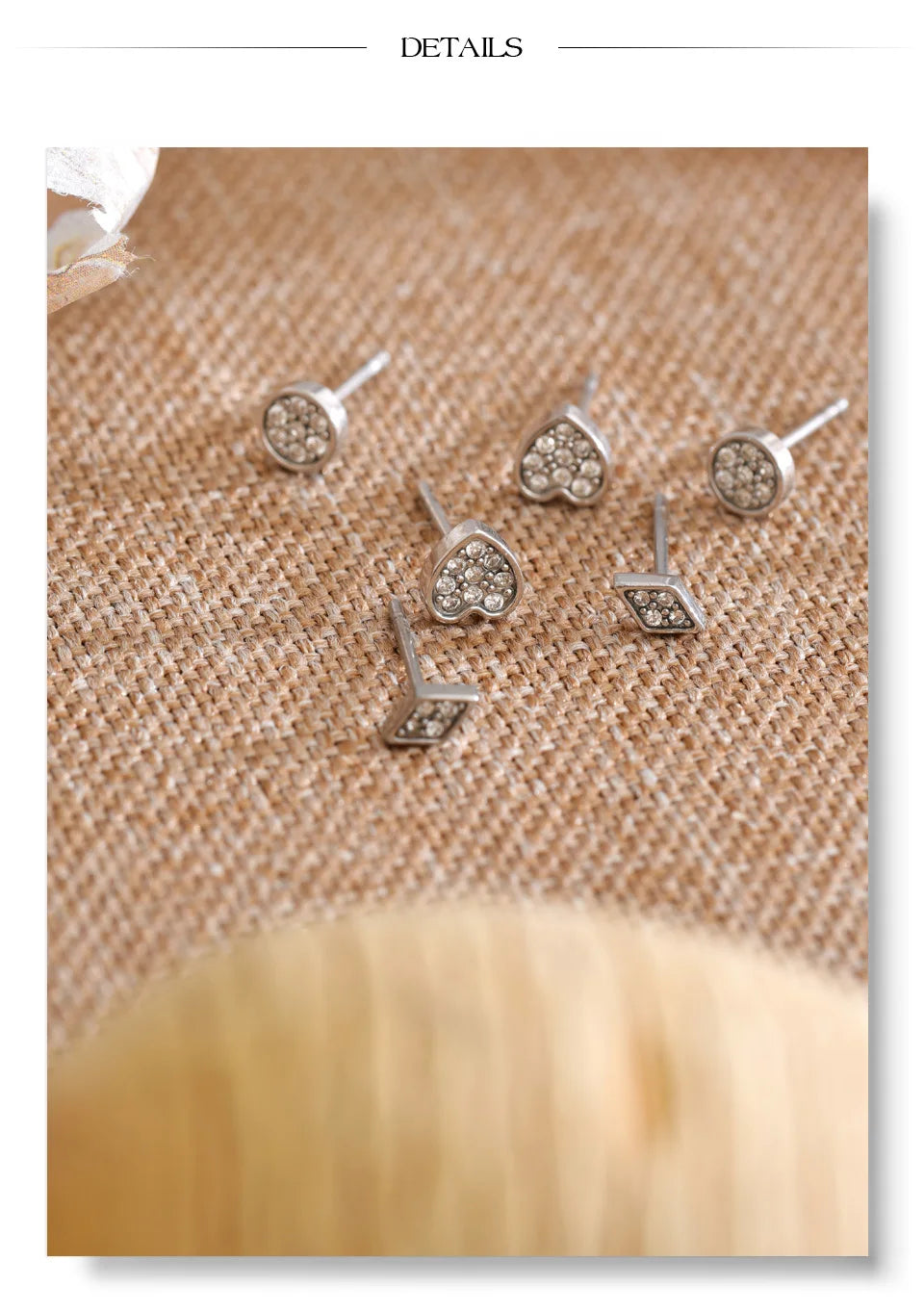 Cubic Zirconia Heart Geometric Earrings — Gold-Plated Stainless Steel with Cubic Zirconia · PS1106