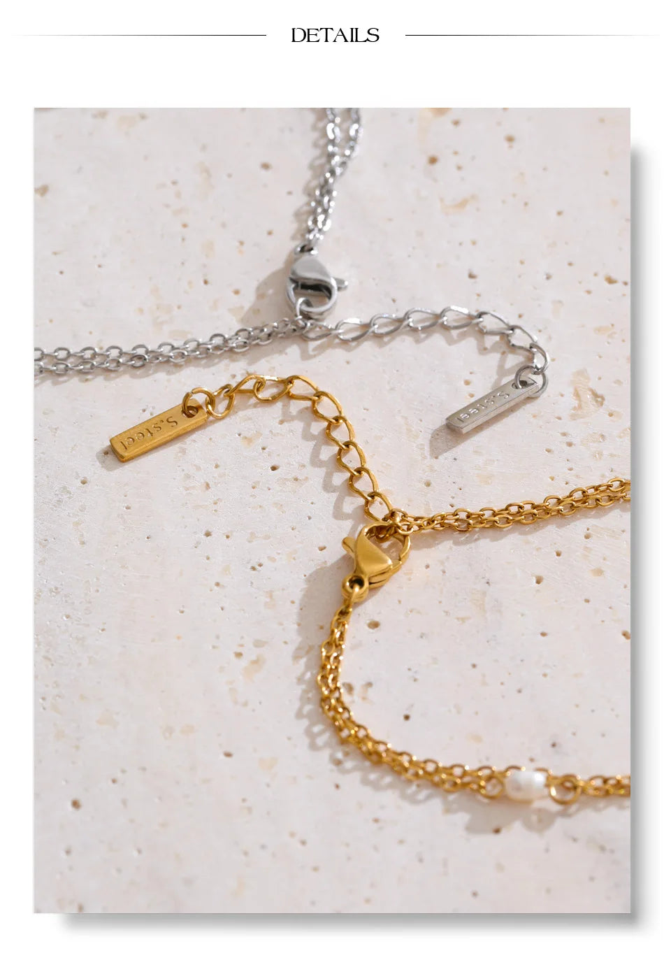 Cubic Zirconia Pearl Flower Bracelet — Gold-Plated Stainless Steel with Pearl and Cubic Zirconia · PS2173