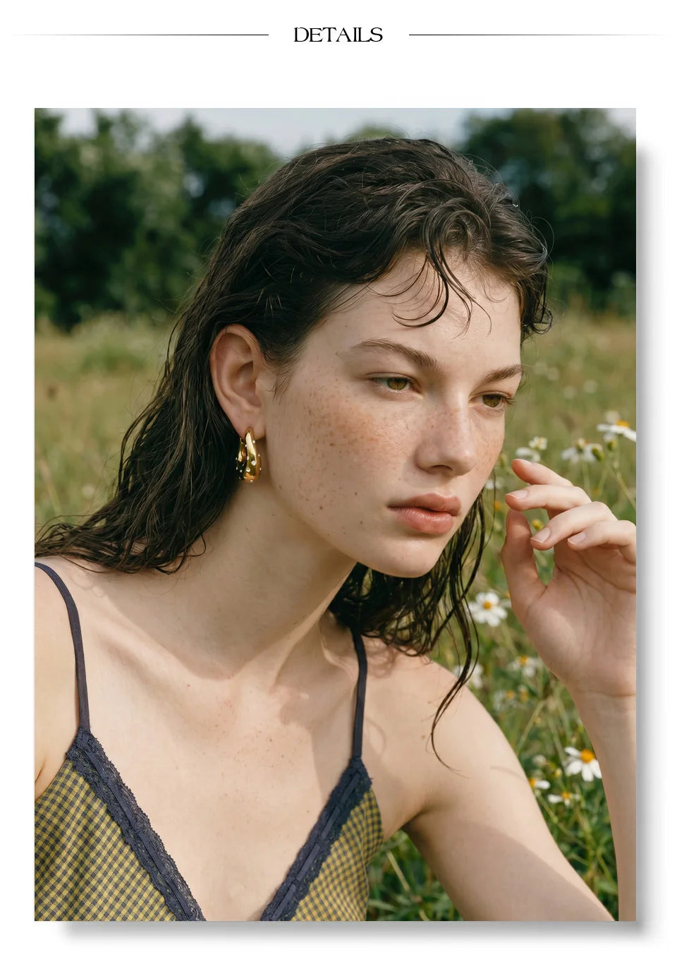 Cubic Zirconia Geometric Earrings — Gold-Plated Stainless Steel with Cubic Zirconia · PS1492