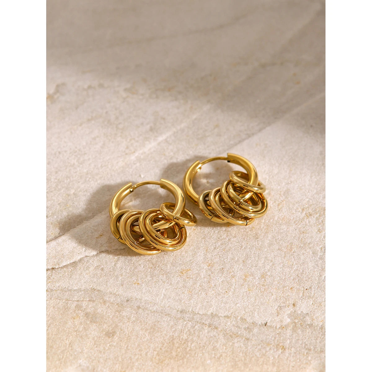 Knot Hoop Earrings — Stainless Steel · PS072