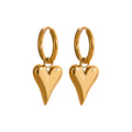 Heart earrings in gold-plated stainless steel.