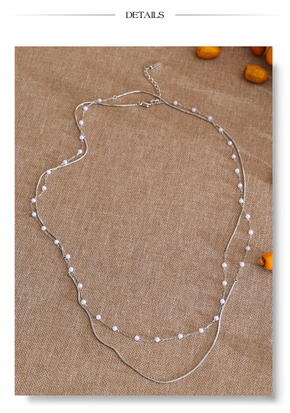 Pearl geometric chain necklace in gold-plated stainless steel with pearl.