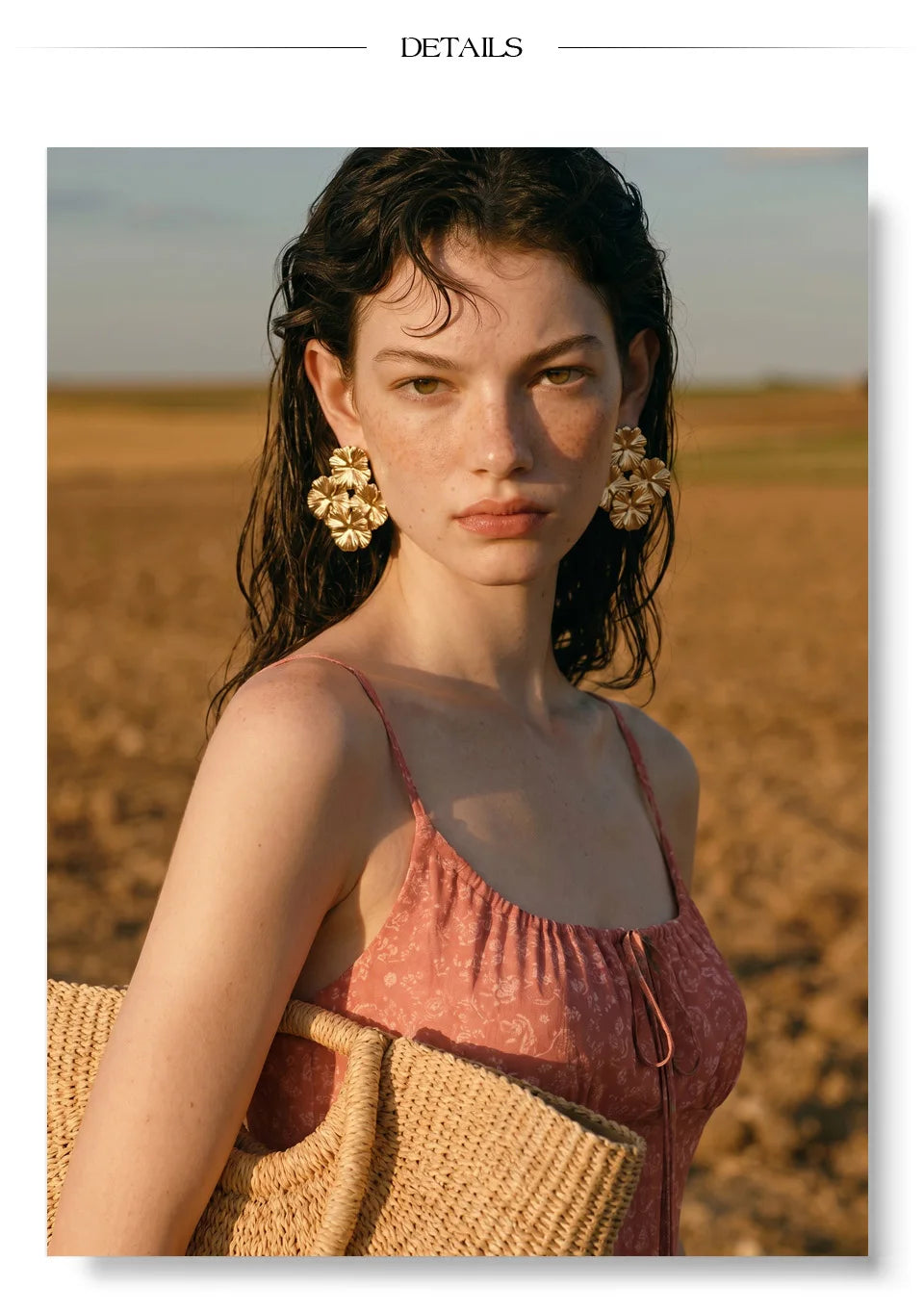 Flower Earrings — 14K Gold-Plated Stainless Steel · PS1379