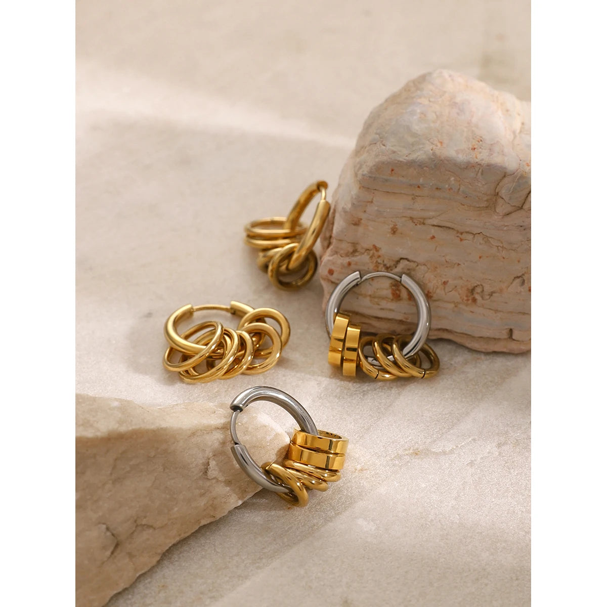 Knot Hoop Earrings — Stainless Steel · PS072
