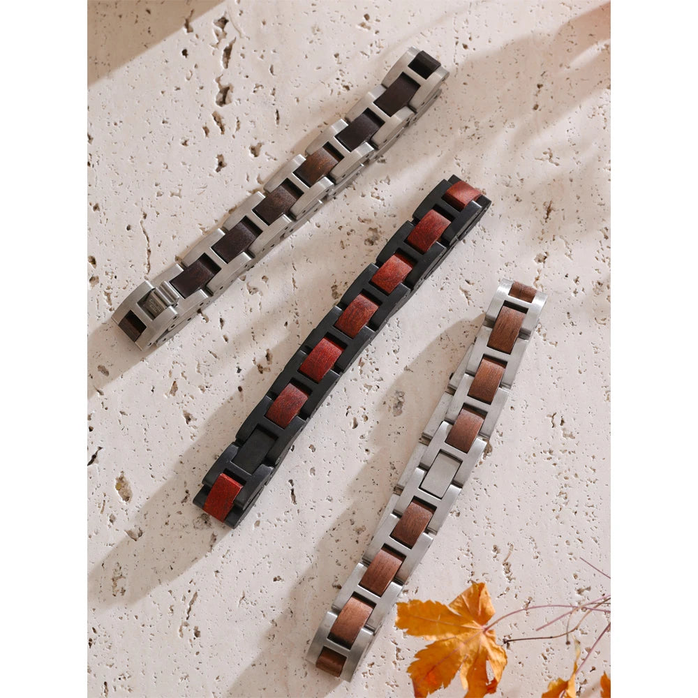 Vintage Geometric Chain Bracelet — Gold-Plated Stainless Steel · PS2204