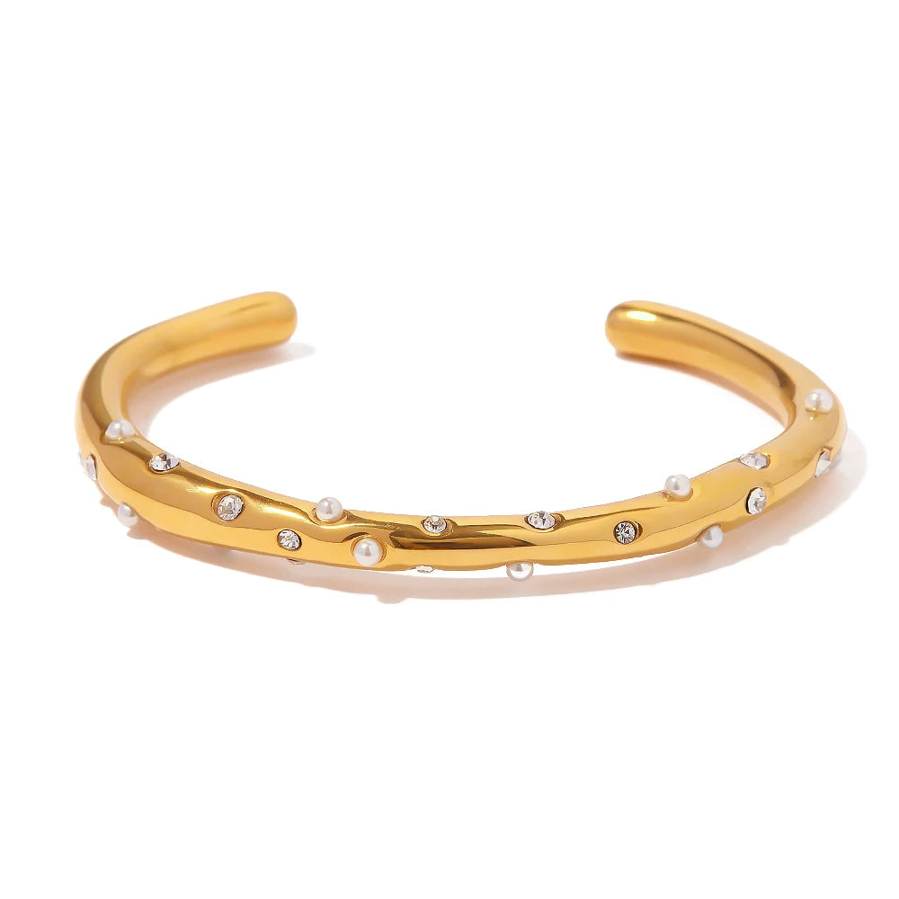 Wide Cuff Open Bracelet — Stainless Steel · PS380