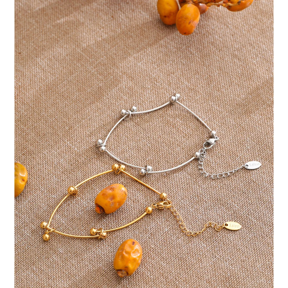 Minimalist Geometric Chain Bracelet — Gold-Plated Stainless Steel · PS1033