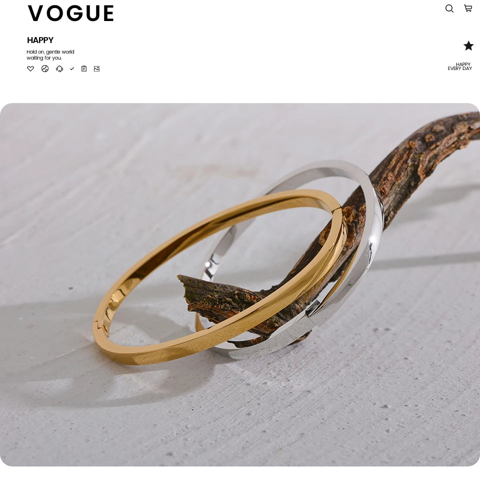Geometric Bracelet — Gold-Plated 316L Stainless Steel · PS2202