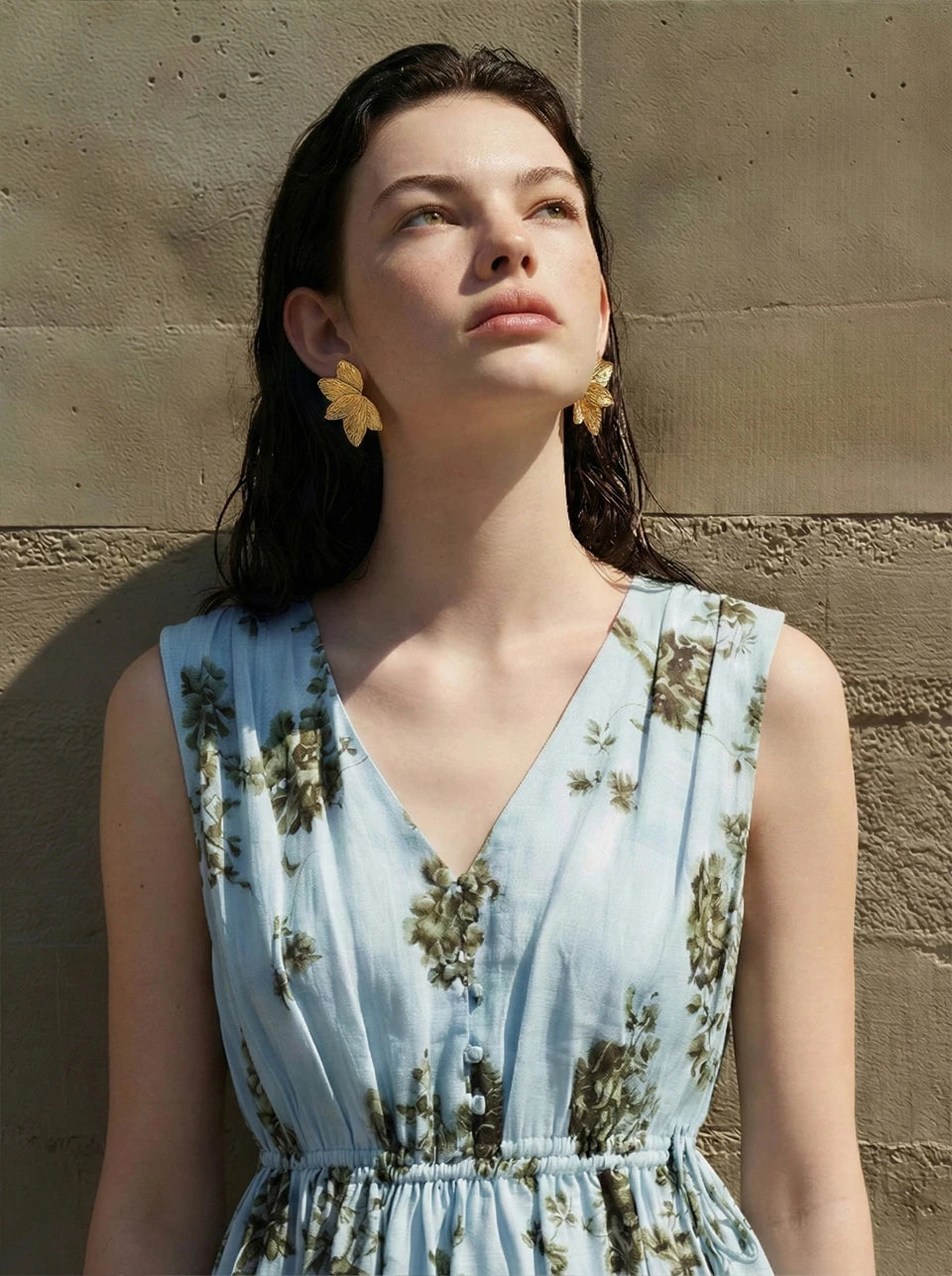 Flower Earrings — Gold-Plated Stainless Steel · PS1717