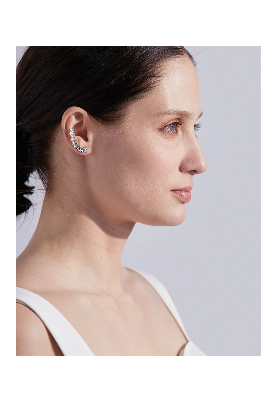 Cubic Zirconia Geometric Earrings — 18K Gold-Plated Stainless Steel with Cubic Zirconia · PS1655