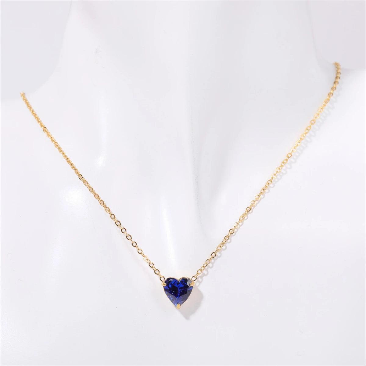 Stainless Steel Twelve Birthday Stone Necklace Love Pendant Necklace Month Stone