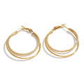 Geometric earrings in gold-plated stainless steel.