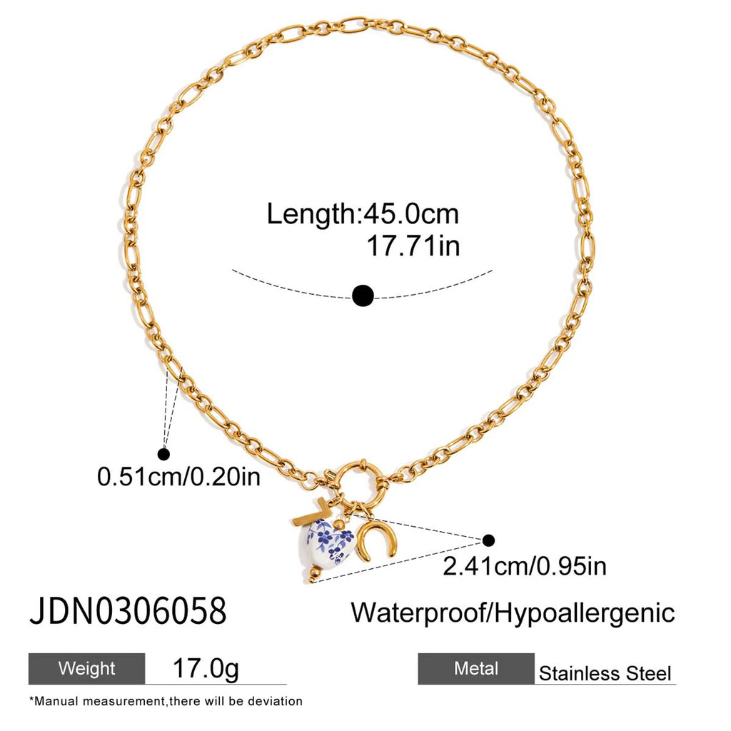 Heart Charm Necklace — Stainless Steel · PS146