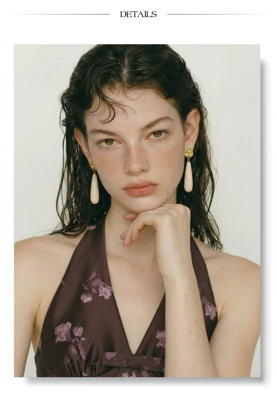 Resin Earrings — Gold-Plated Stainless Steel with Resin · PS2310