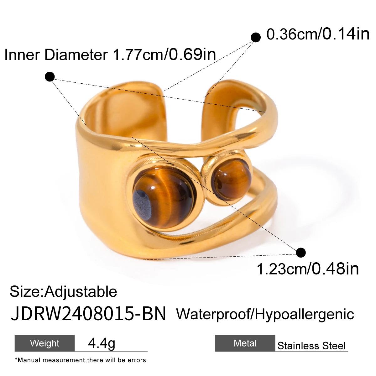 Vintage Stone Ring Stack — Stainless Steel