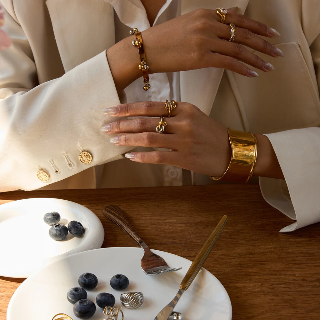 Crystal Open Ring — Stainless Steel · PS225