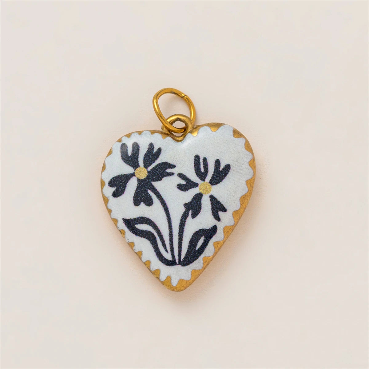【DIY Pendant】Stainless Steel Floral Charm Pendant - PS011