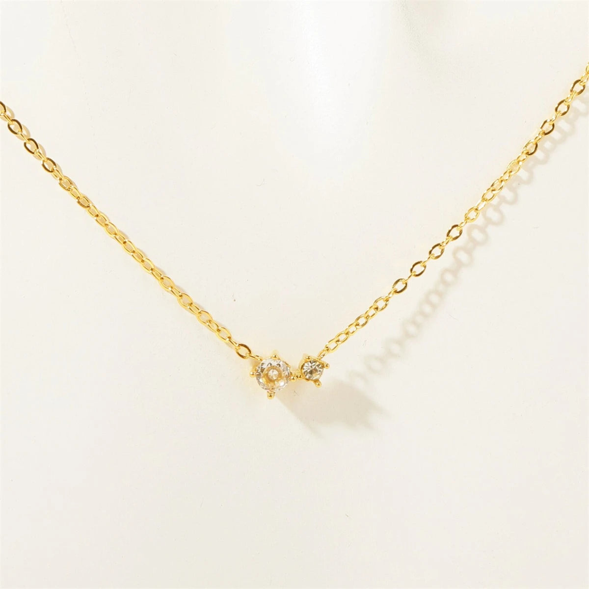 Titanium Steel 12 Birthday Stone Zircon Vintage Art Necklace Collar Chain High Color Protection 18K Gold Plated Necklace