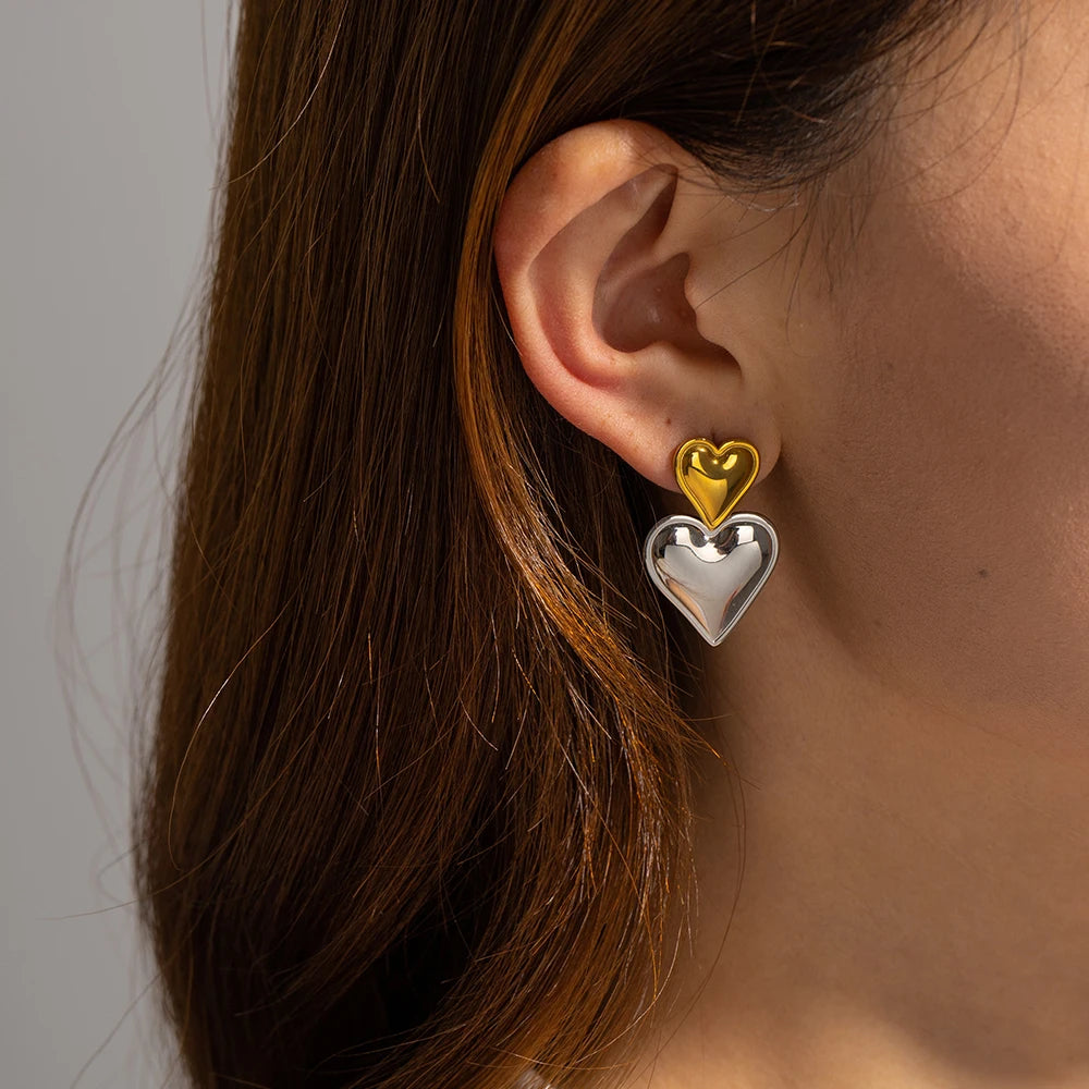 Heart Smooth Earrings — Stainless Steel · PS317