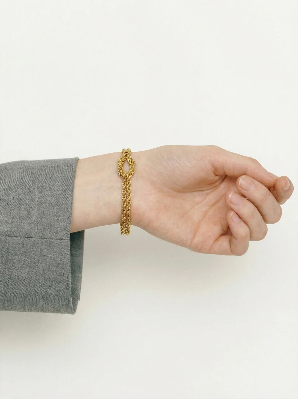 Geometric Chain Bracelet — Gold-Plated Stainless Steel · PS1027