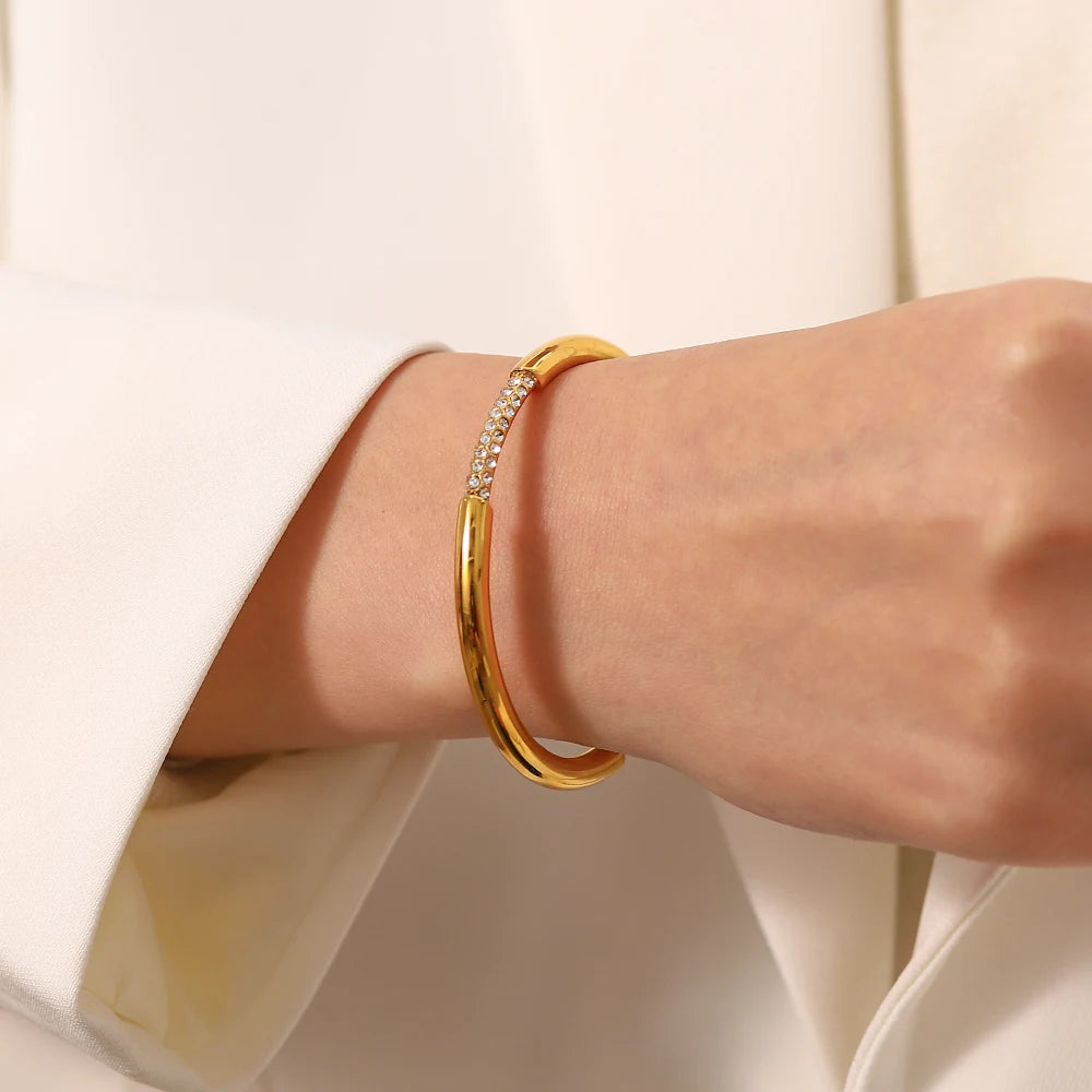 Wide Cuff Open Bracelet — Stainless Steel · PS380
