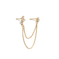 Cubic Zirconia Flower Geometric Earrings — Gold-Plated Stainless Steel with Cubic Zirconia · PS1650