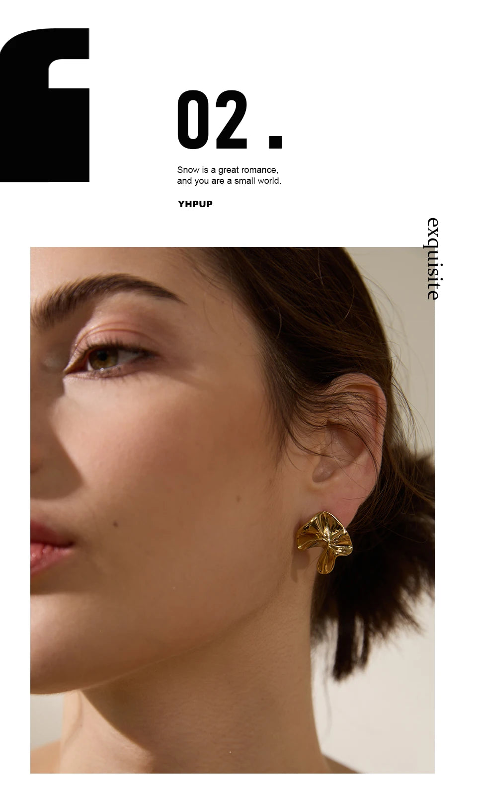 Flower earrings in gold-plated 316L stainless steel.