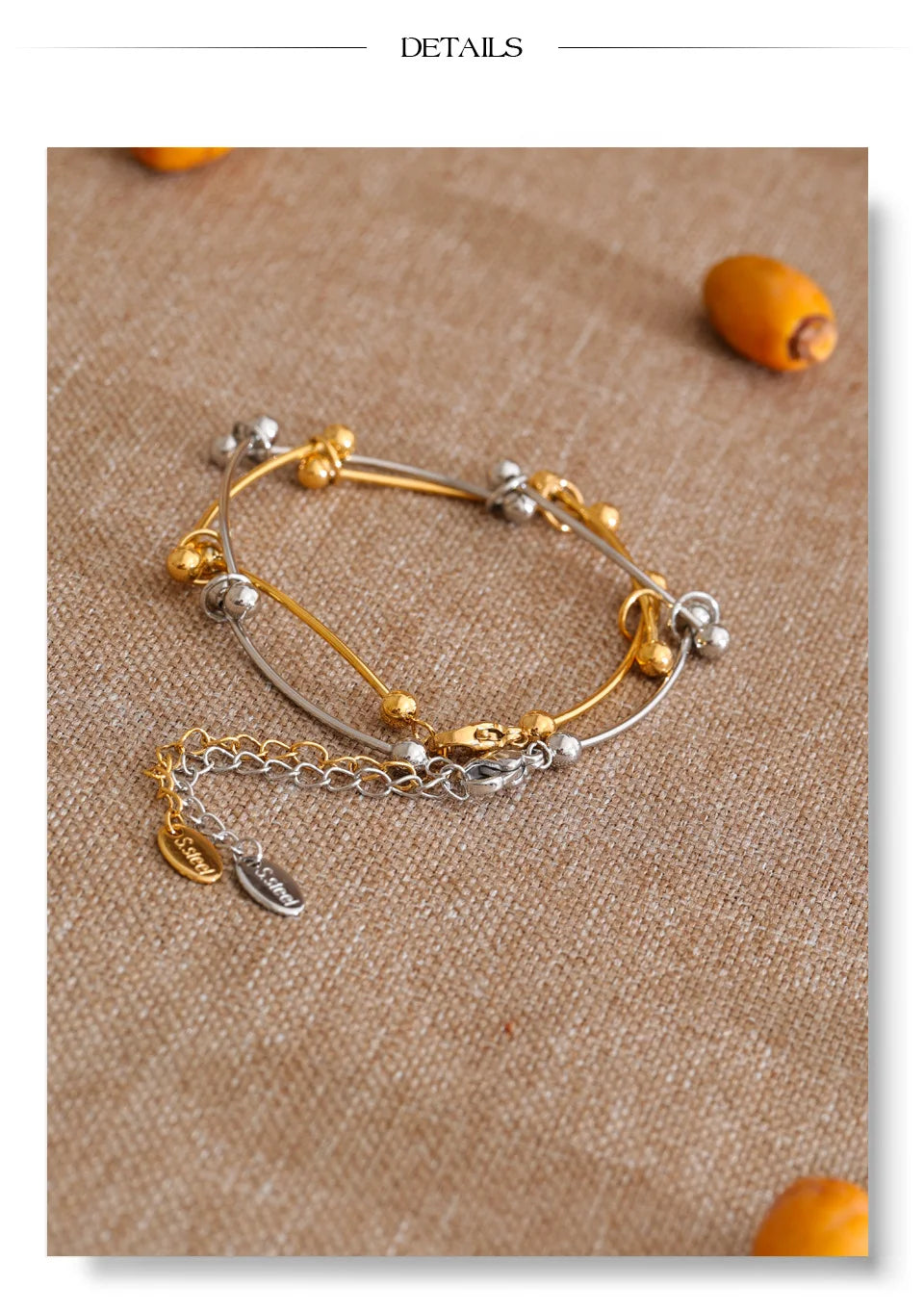 Minimalist Geometric Chain Bracelet — Gold-Plated Stainless Steel · PS1033