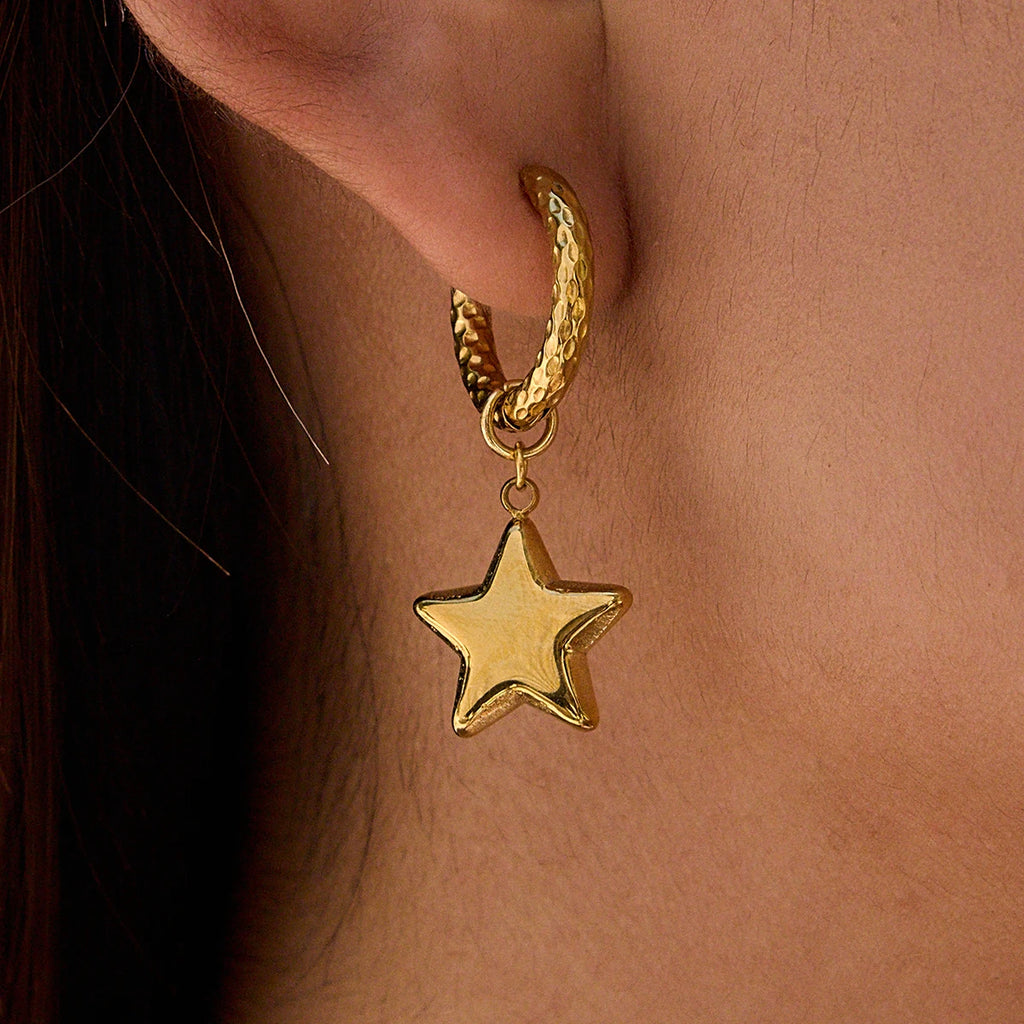 Waterdrop Pearl Heart Earrings — Stainless Steel · PS375