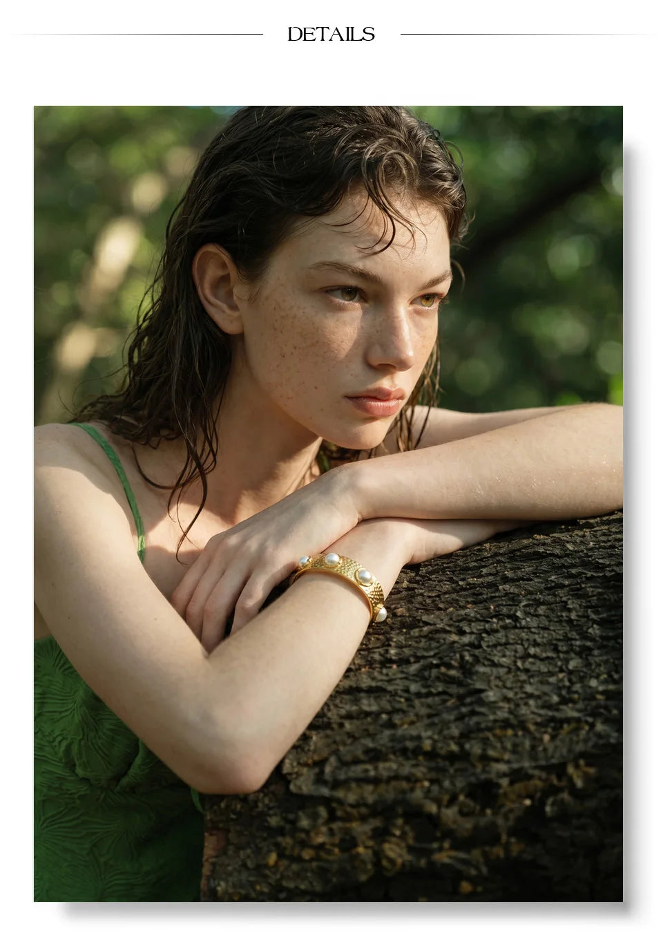 Pearl Geometric Bracelet — Gold-Plated Stainless Steel with Pearl · PS1399