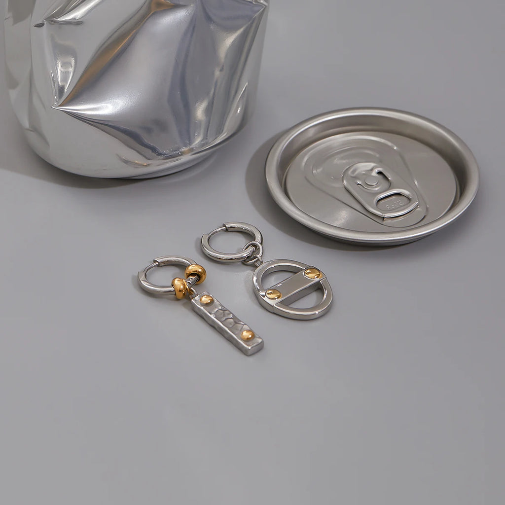 Rectangle Chain Drop Earrings — Stainless Steel · PS103
