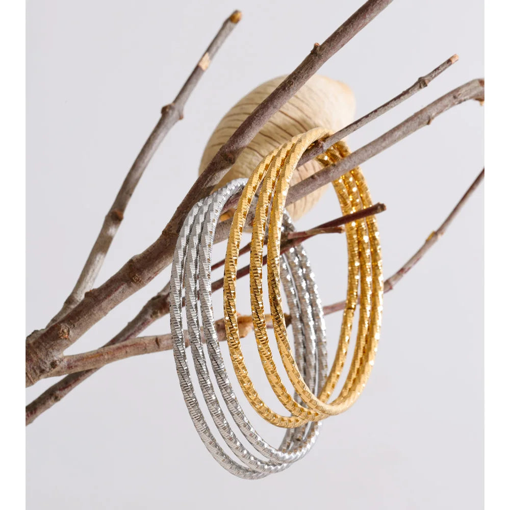 Geometric Layered Bracelet — Gold-Plated Stainless Steel · PS1635