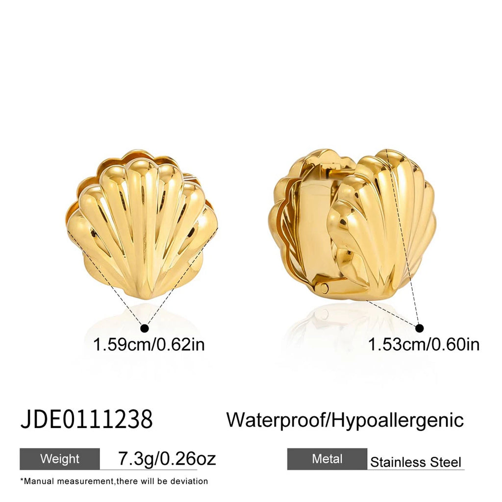 Pearl Shell Stud Earrings — Stainless Steel · PS123