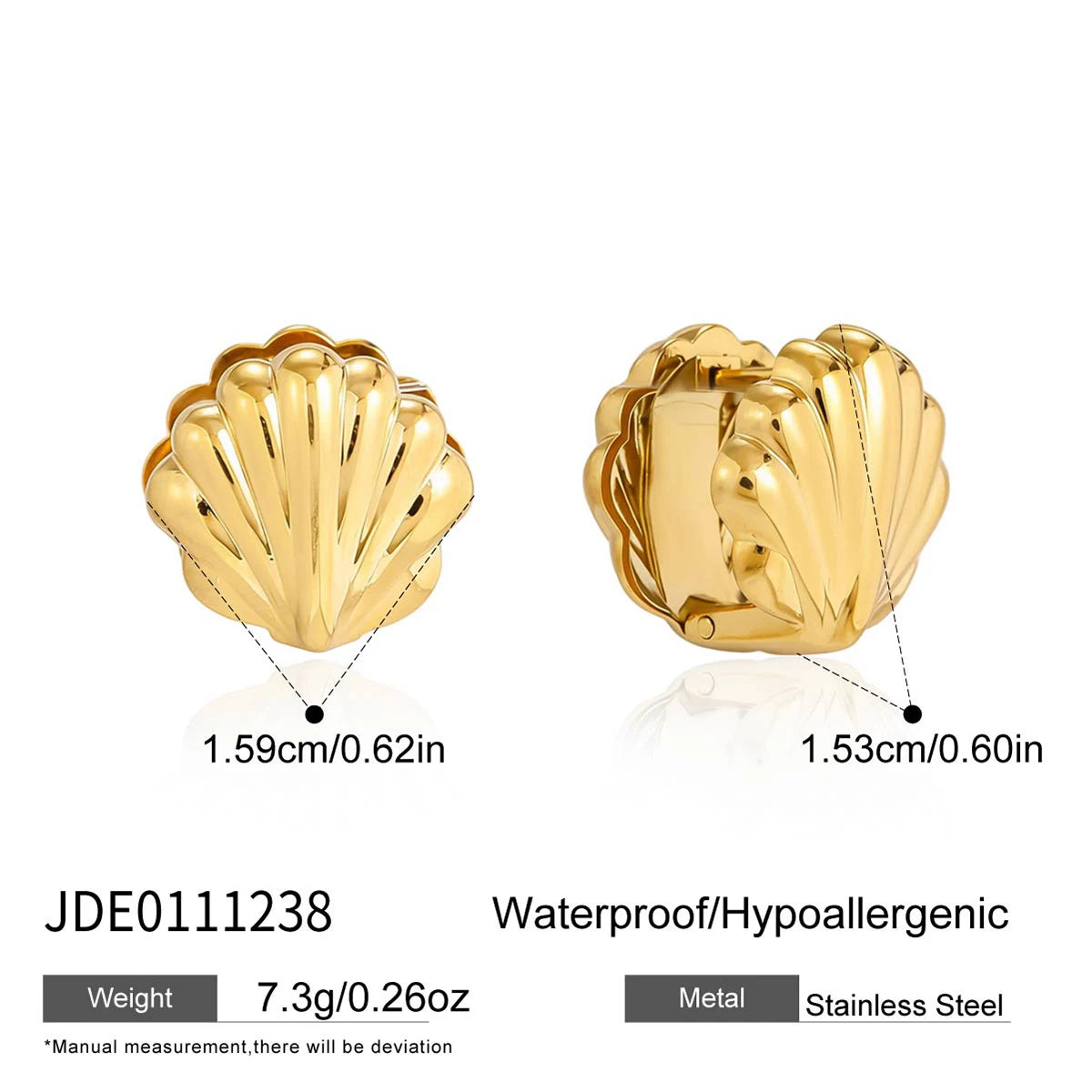Pearl Shell Stud Earrings — Stainless Steel · PS123